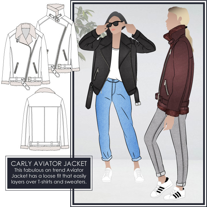 Carly Aviator Jacket by Style Arc