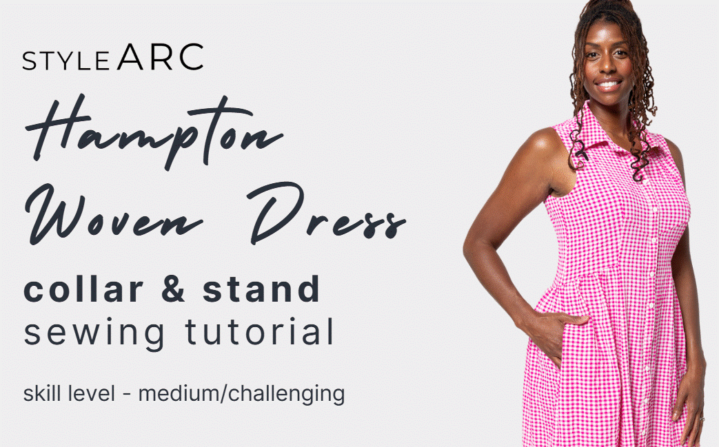 Hampton Woven Dress - collar and stand sewing tutorial