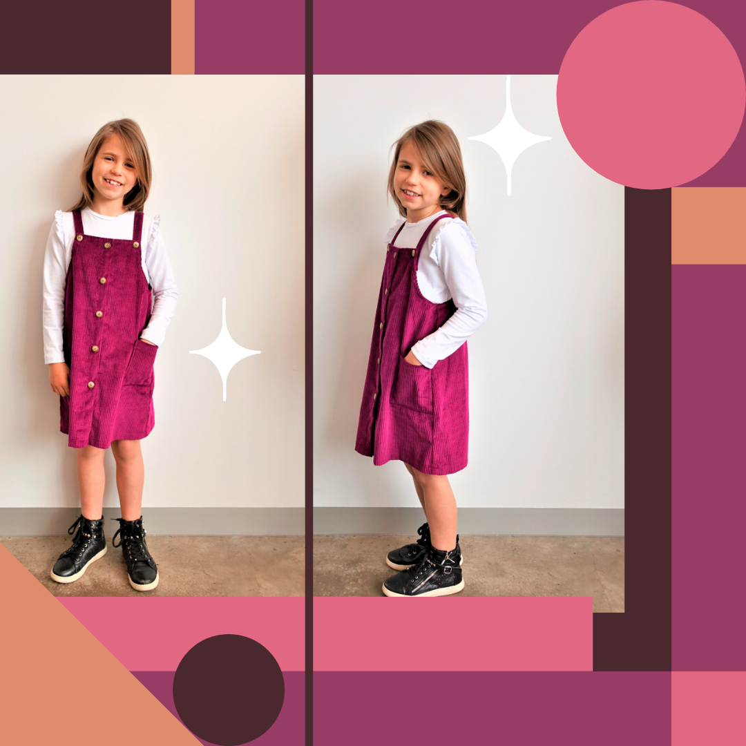 Style Arc's latest release - Unisex Zoe Kids Pinafore out now! Available in sizes 1-8 (years)