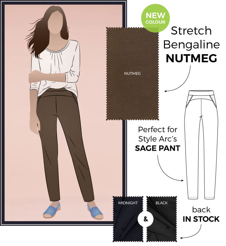 Sage Pant + Nutmeg Bengaline by Style Arc