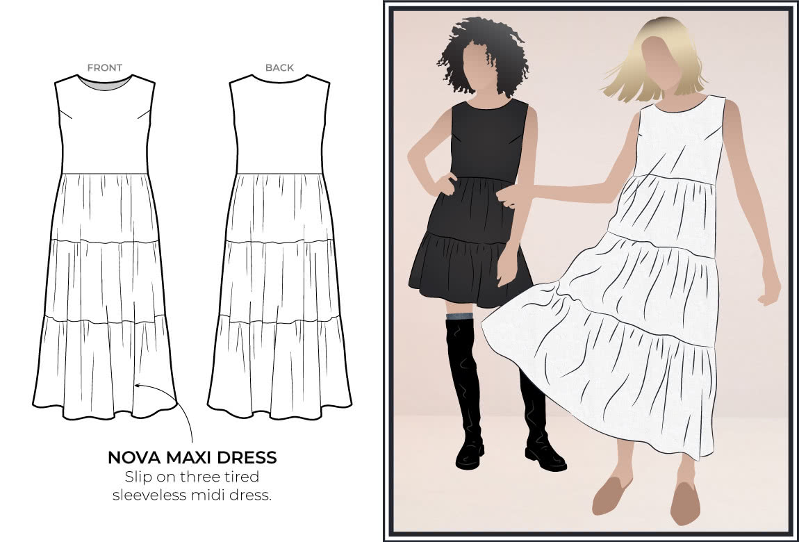 Nova Midi Dress by Style Arc