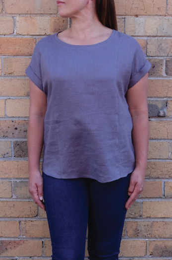 Courtney Top and Slate Washed Linen Fabric + Pattern Bundle by Style Arc
