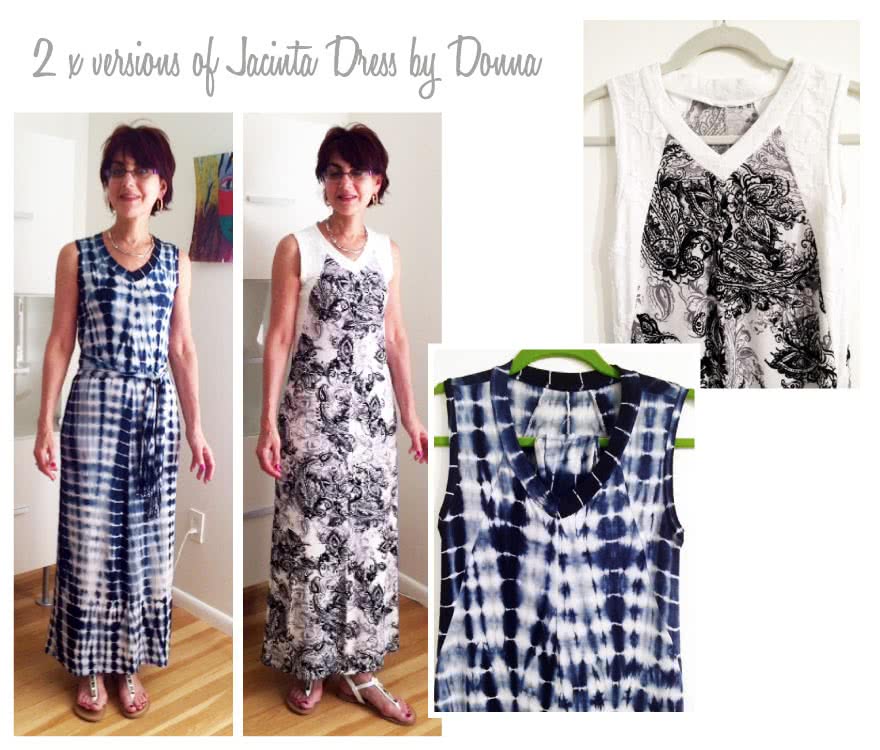 Jacinta Knit Dress Sewing Pattern By Donna And Style Arc - Maxi length dress with V-neck