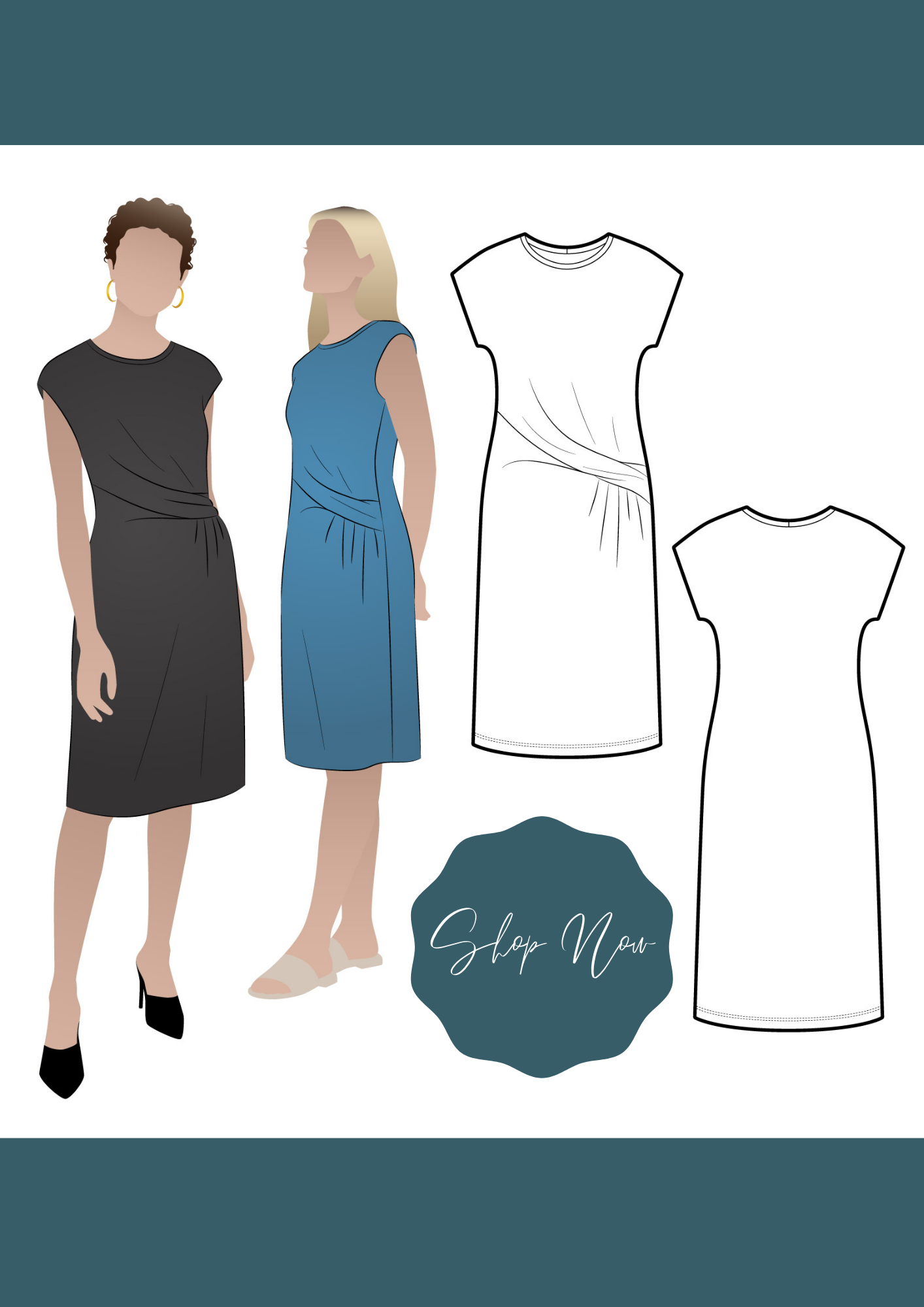 Outline of the Corina Knit Dress