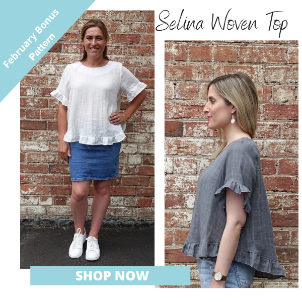 Selina Woven Top- February Bonus Pattern- Shop Now