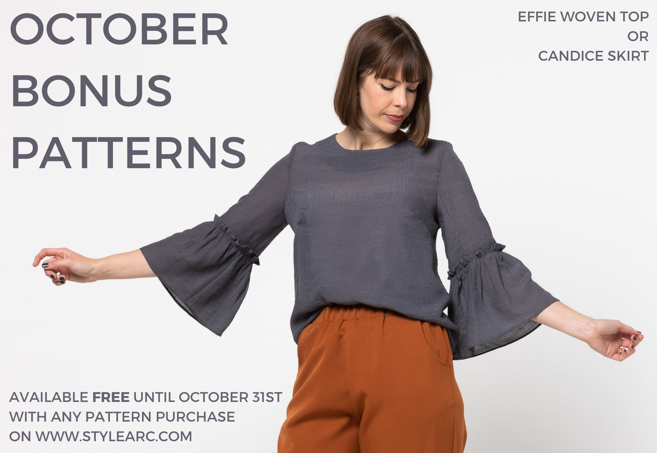 October Bonus Patterns - Effie Woven Top or Candice Skirt 