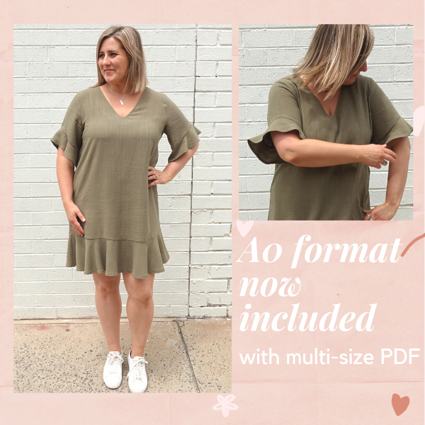 Pixie Woven Dress- multi size PDF now includes A0 format