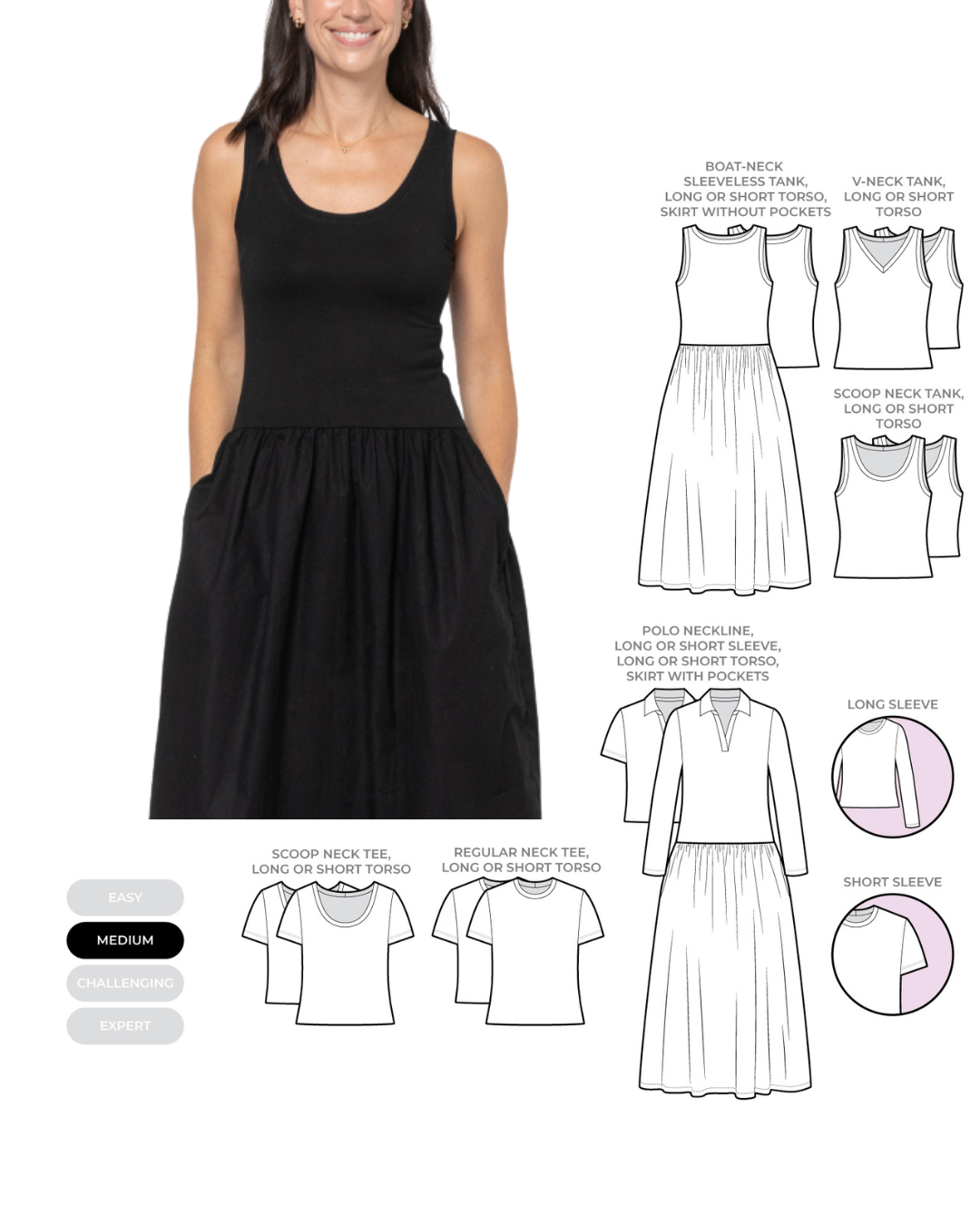 Carter Dress Sewing Pattern for Women by Style Arc