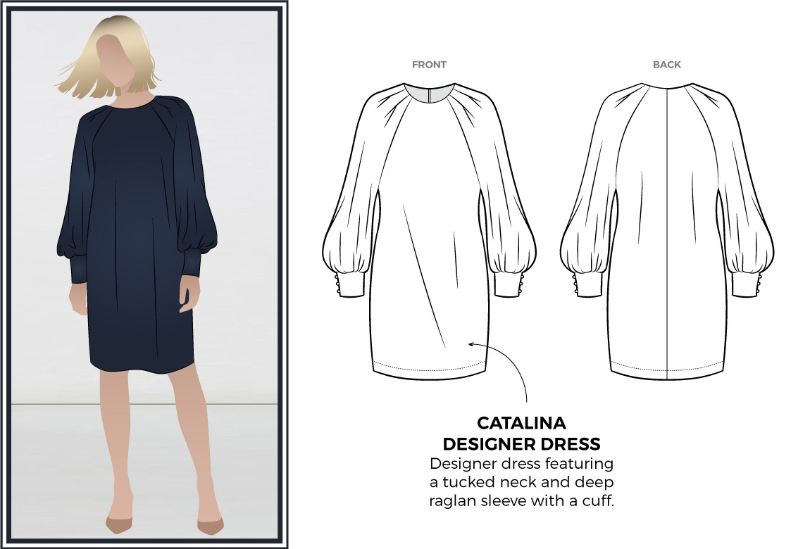 Catalina Designer Dress Sewing Pattern by Style Arc