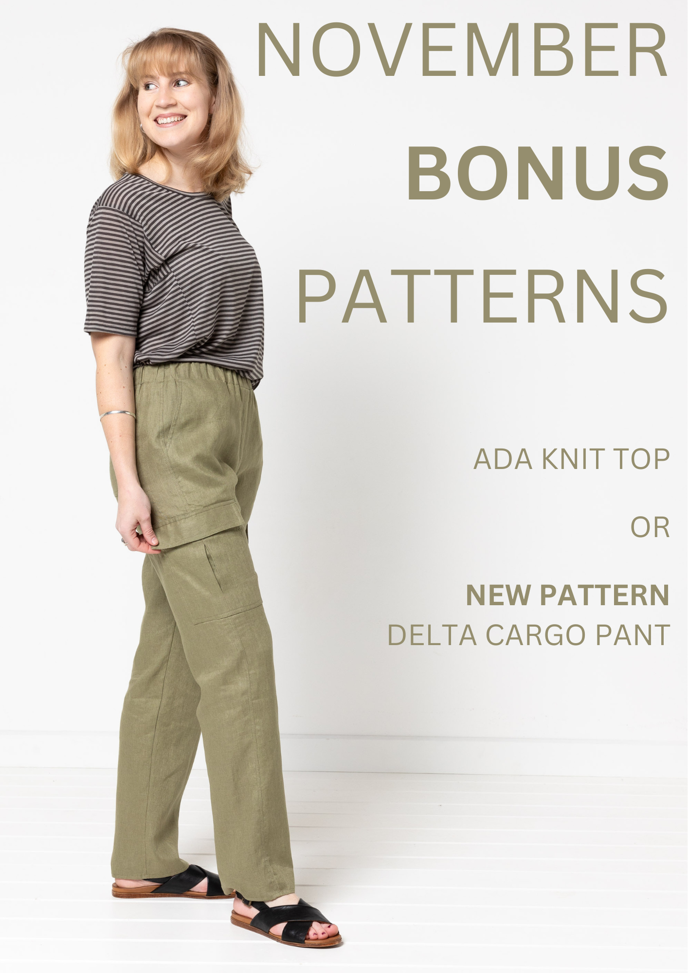 November Bonus Patterns - Ada Knit Top or Delta Cargo Pant 
