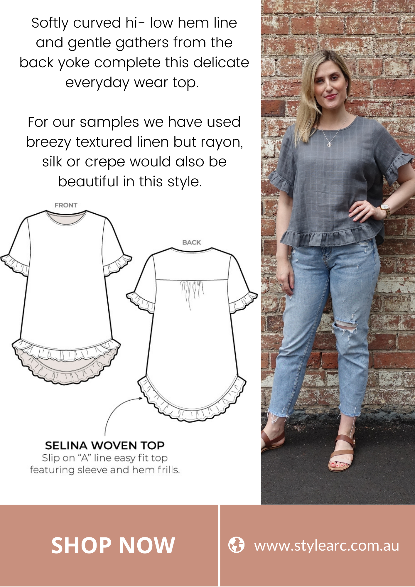 February 2021 Freebie - Selina Woven Top