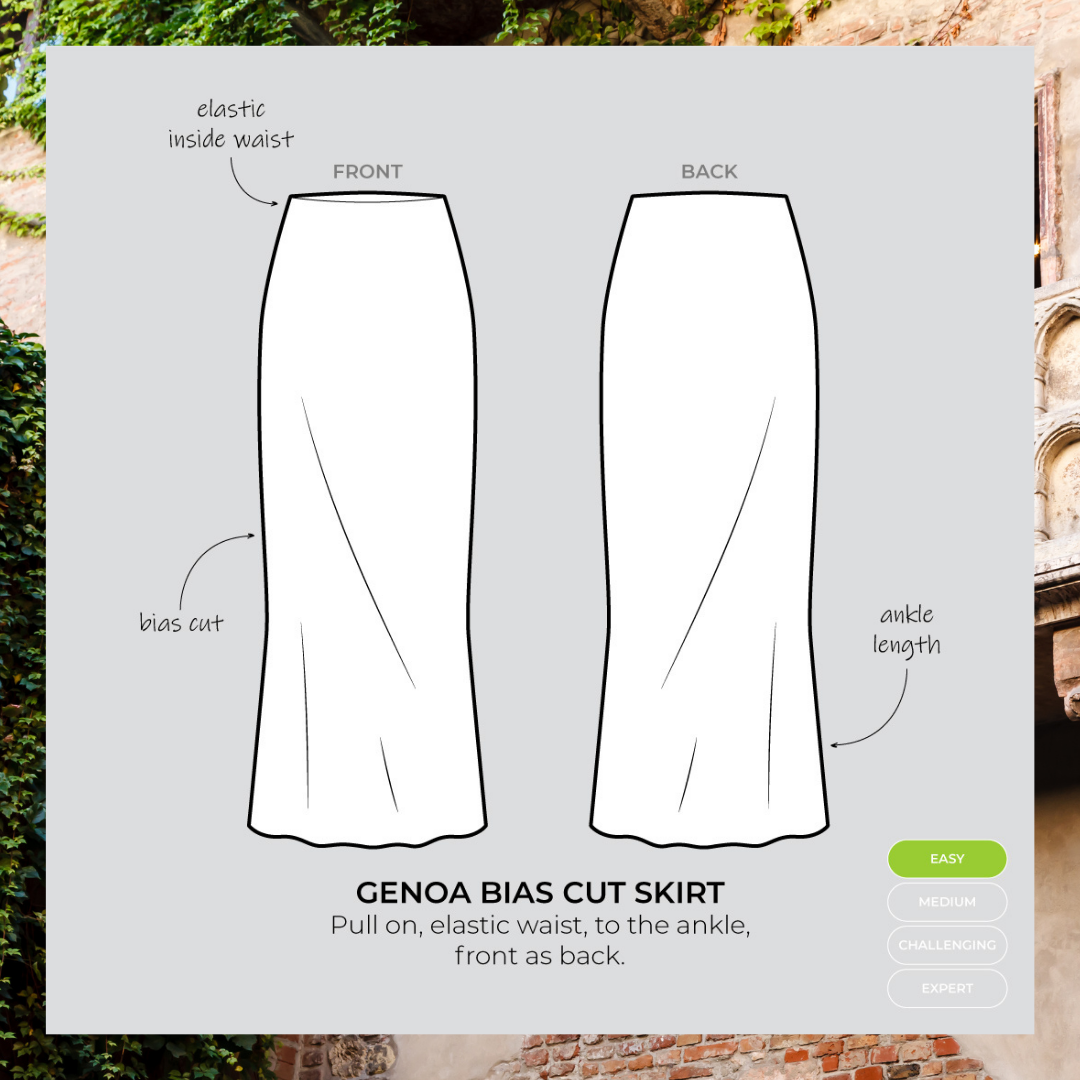 Genoa Bias Cut Skirt Pattern 