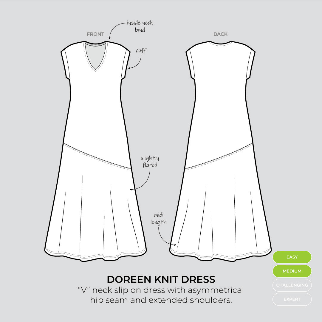 Style Arc's New Bonus Pattern - Doreen Knit Dress