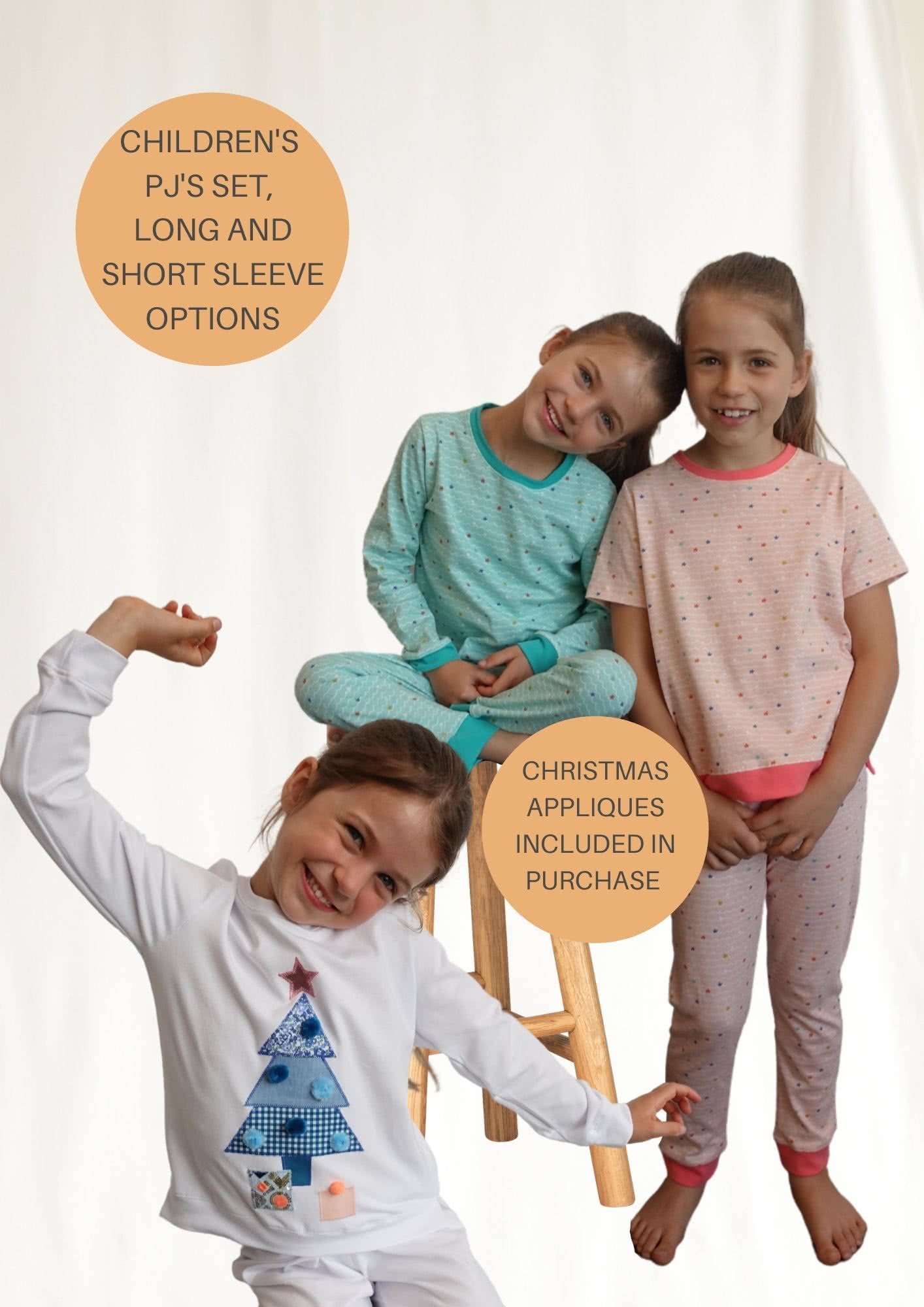 Children's PJ Set & Christmas applique set