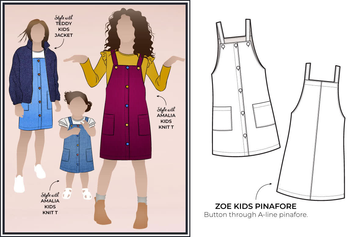 Style Arc's latest release -Zoe Kids Pinafore out now! Available in sizes 1-8 (years)