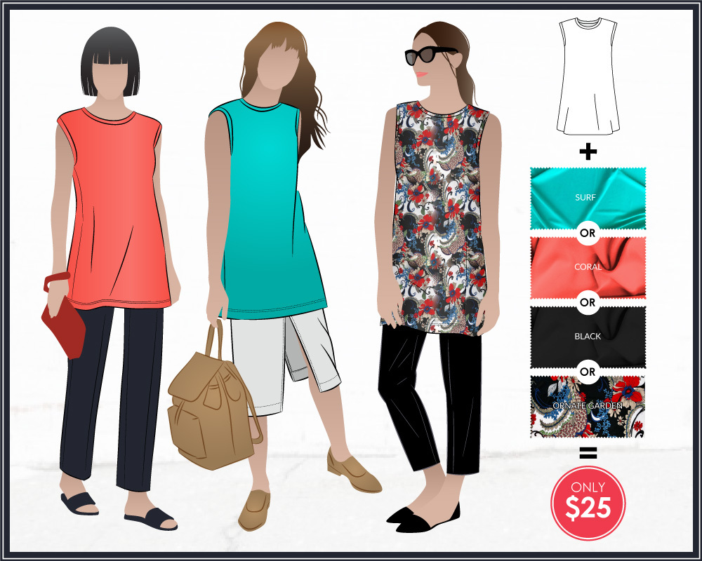 Ollie Tunic Pattern & Fabric Bundles by Style Arc