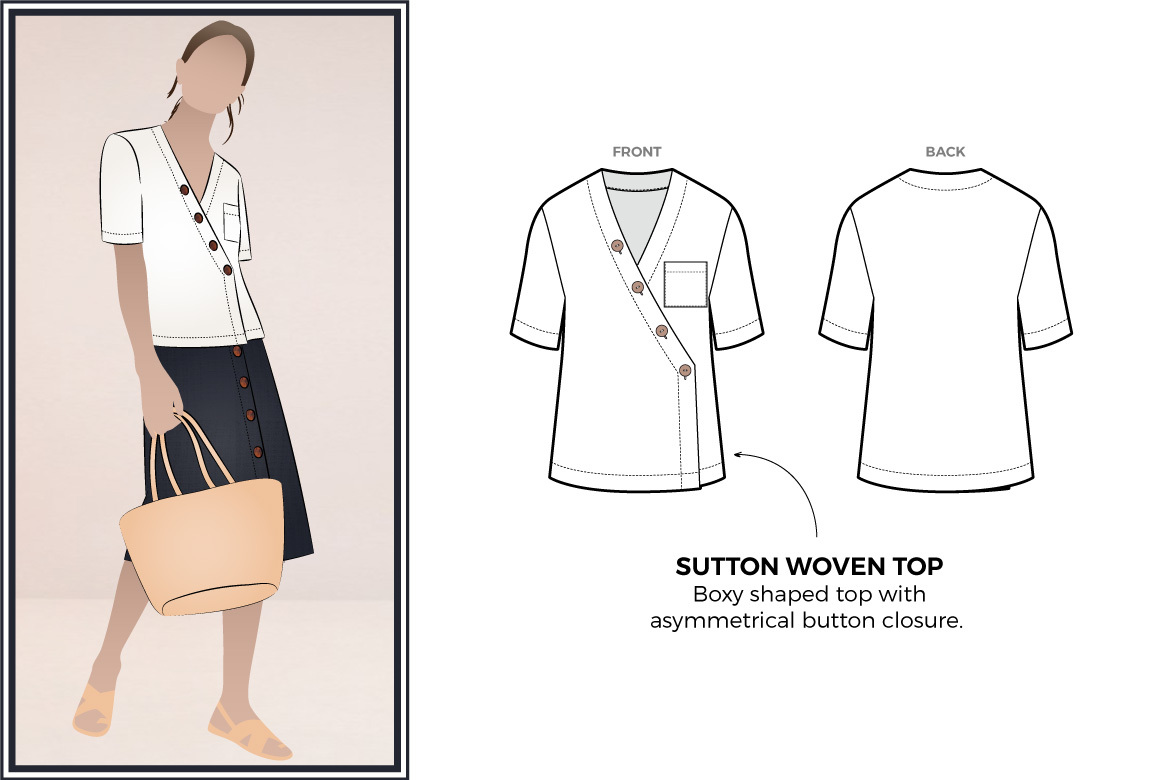 Sutton Woven Top by Style Arc Sewing Patterns