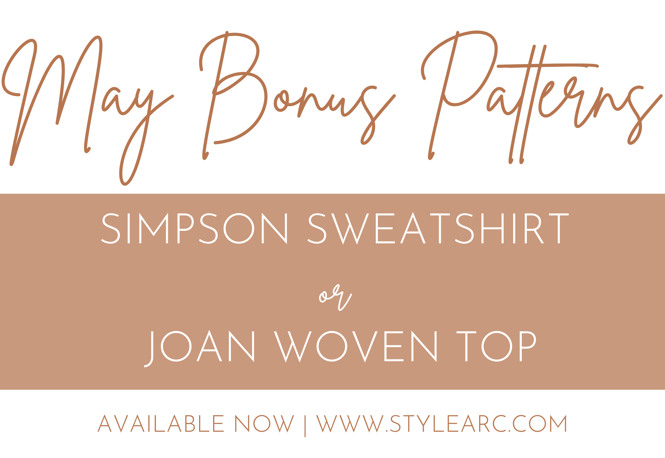 May Bonus Patterns - Simpson Sweatshirt OR Joan Woven Top