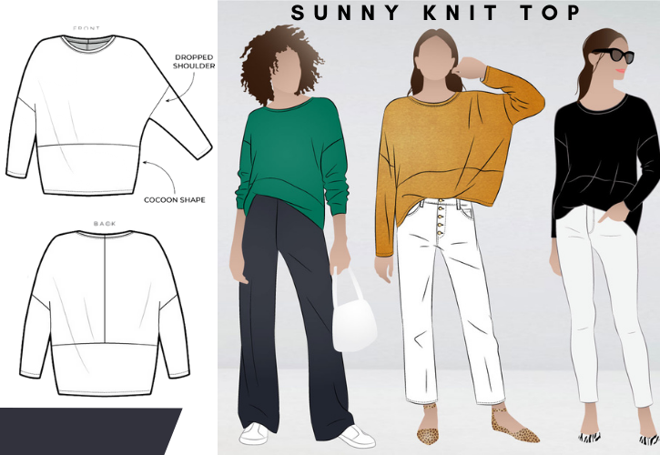 Bonus Patterns Nov 2021 Sunny Knit Top or Carnegie Woven Dress