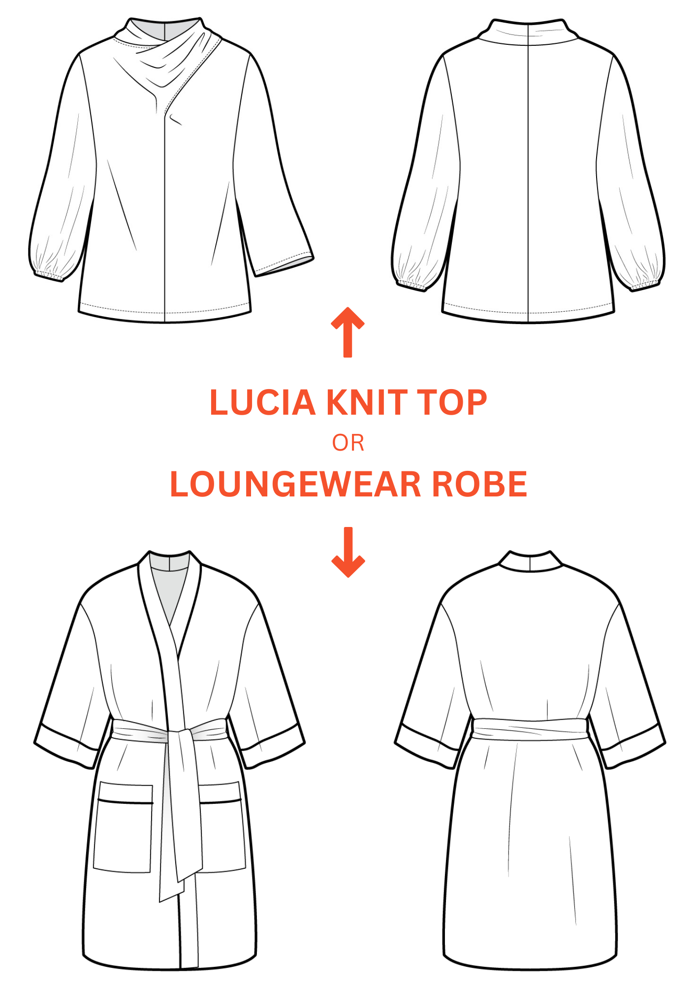 Lucia Knit Top or Loungewear Robe 