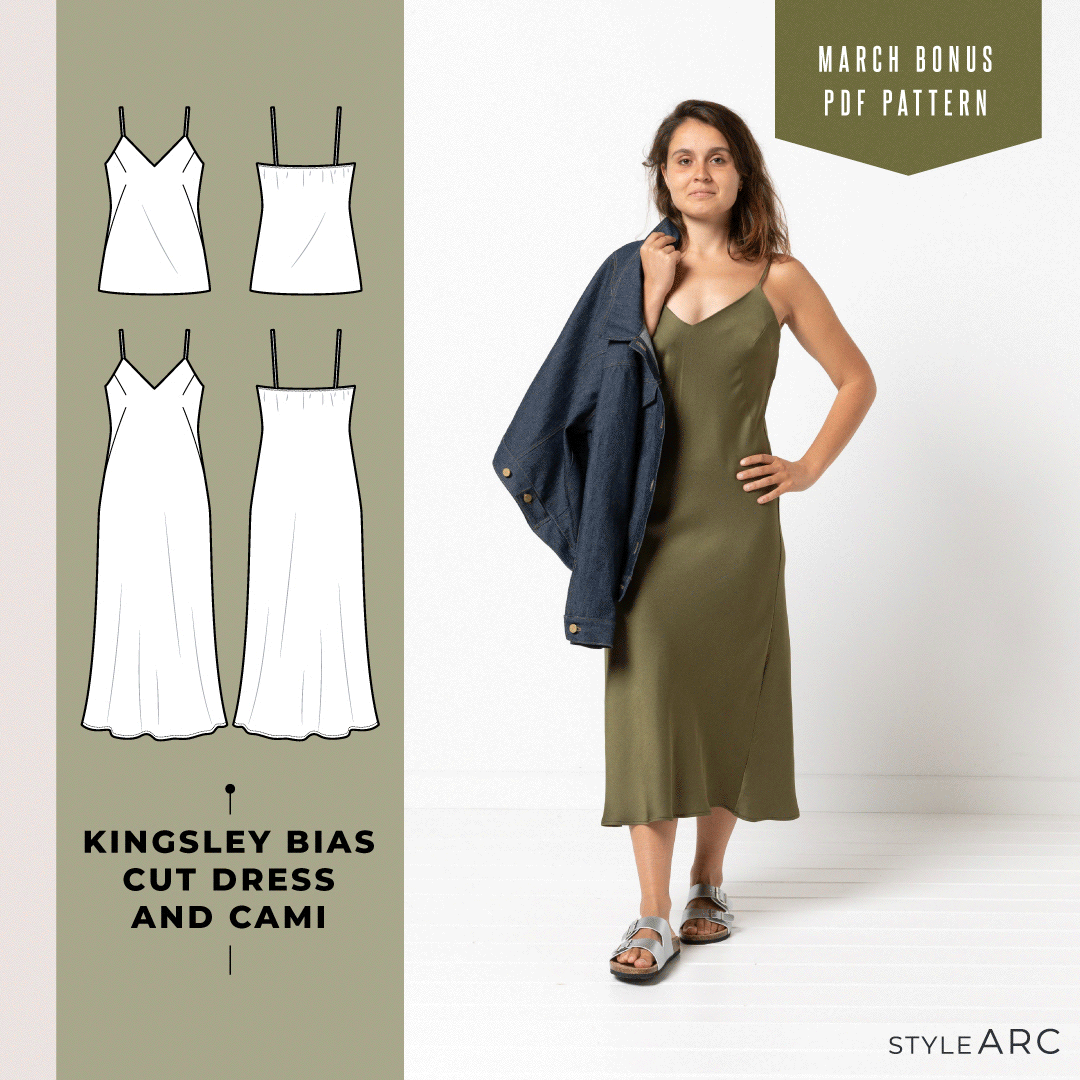 Bonus | FREE Kingsley Bias Cut Dress & Cami PDF pattern with any order until March 31!