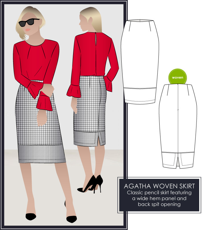 Agatha Woven Pencil Skirt