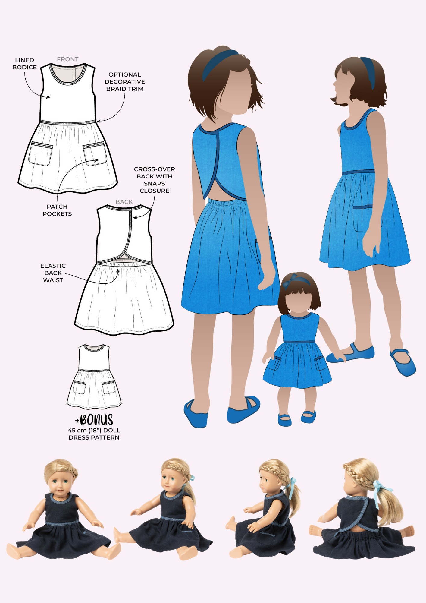 New Pattern Release - Tulip Kids Dress + mini tulip included 