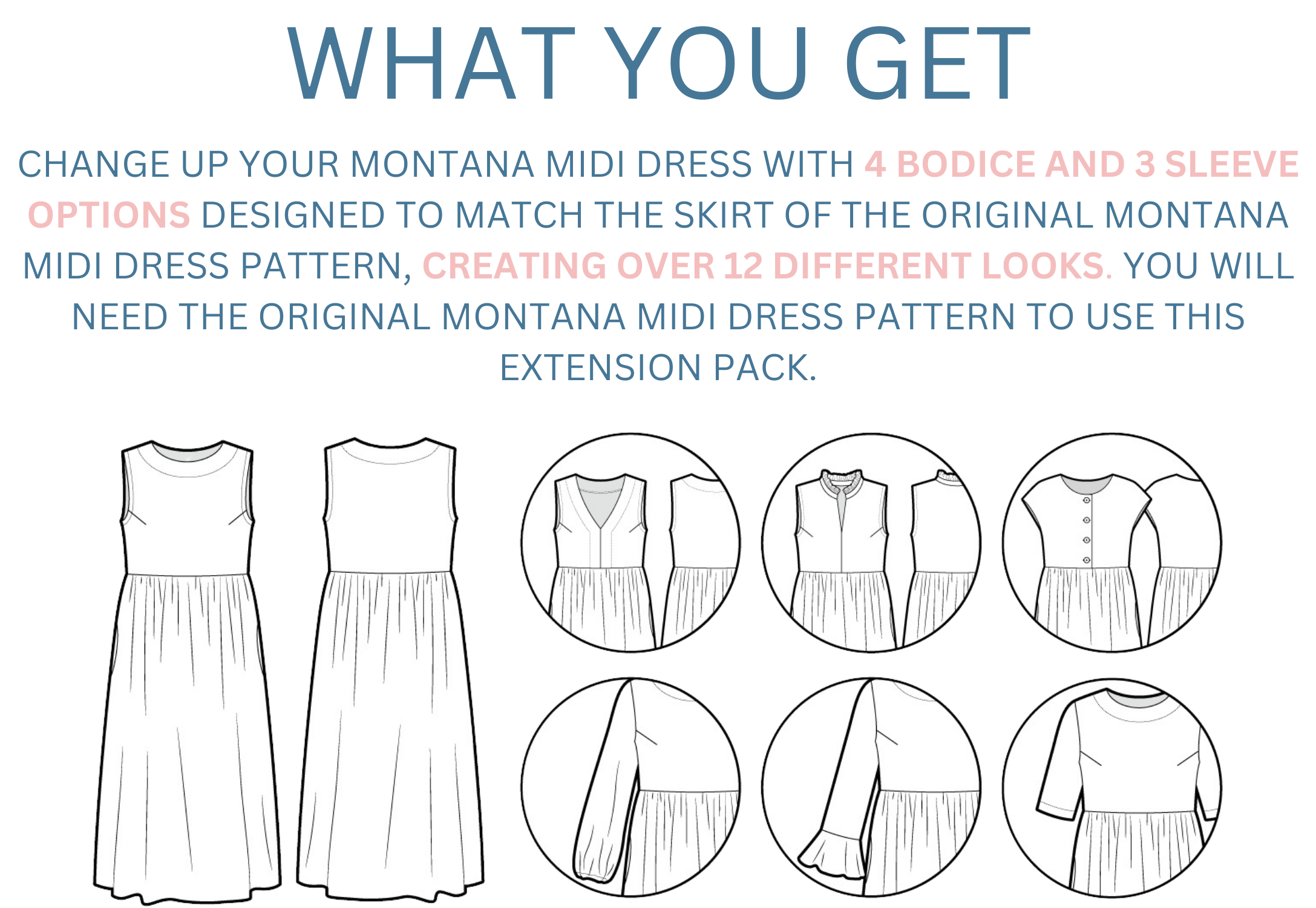 What you get - Montana Dress Extension Pack
