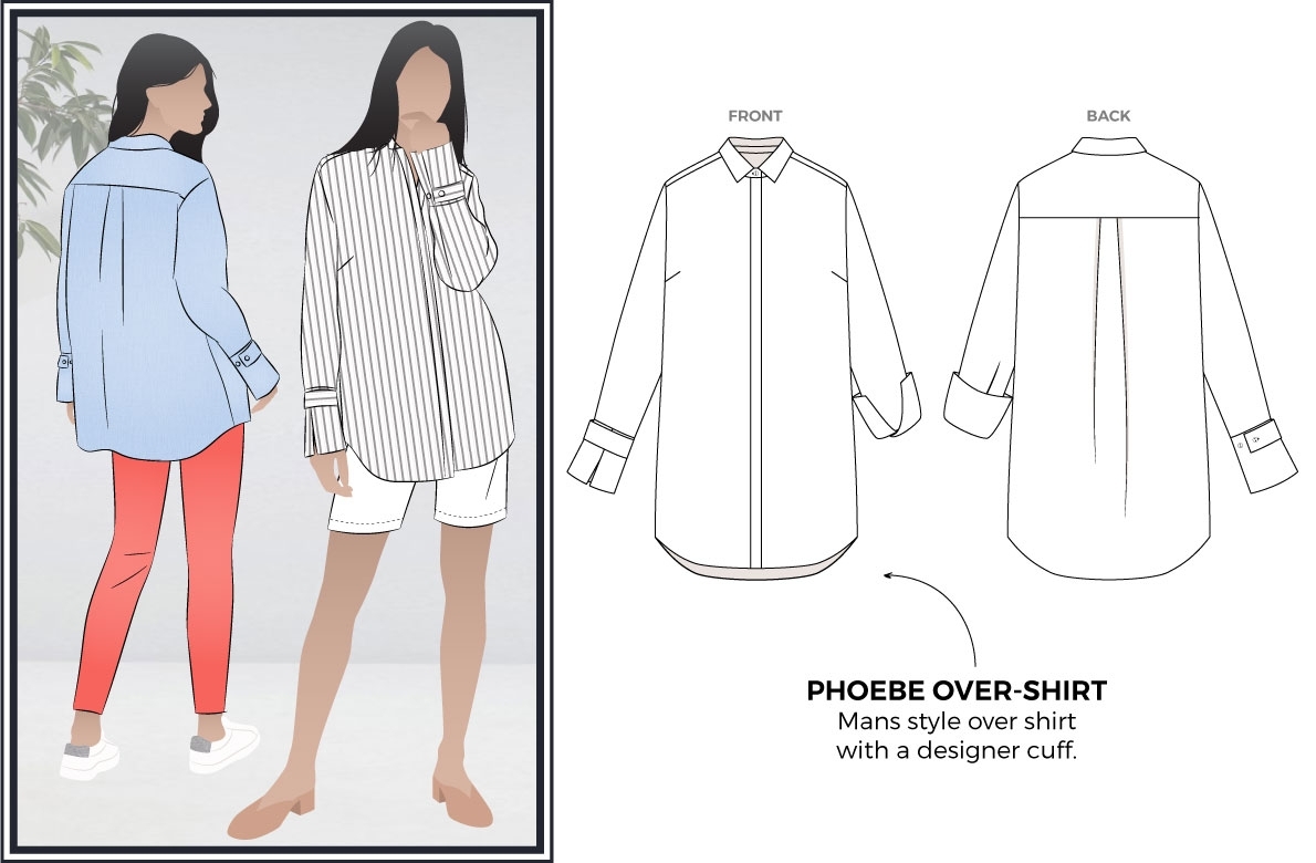 Phoebe Overshirt Sewing Pattern by Style Arc