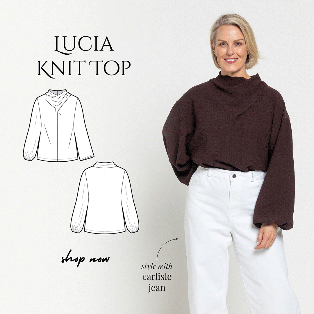 Lucia Knit Top - Free PDF pattern with any purchase on stylearc.com during July 2026