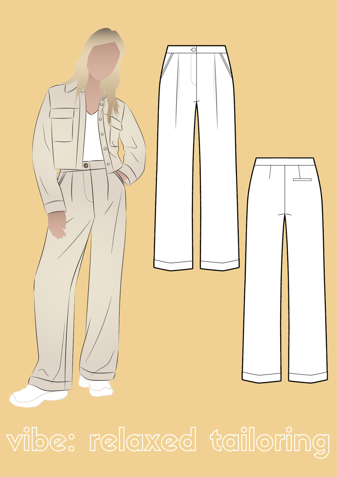 Spencer Woven Pant sewing pattern vibe: relaxed tailoring