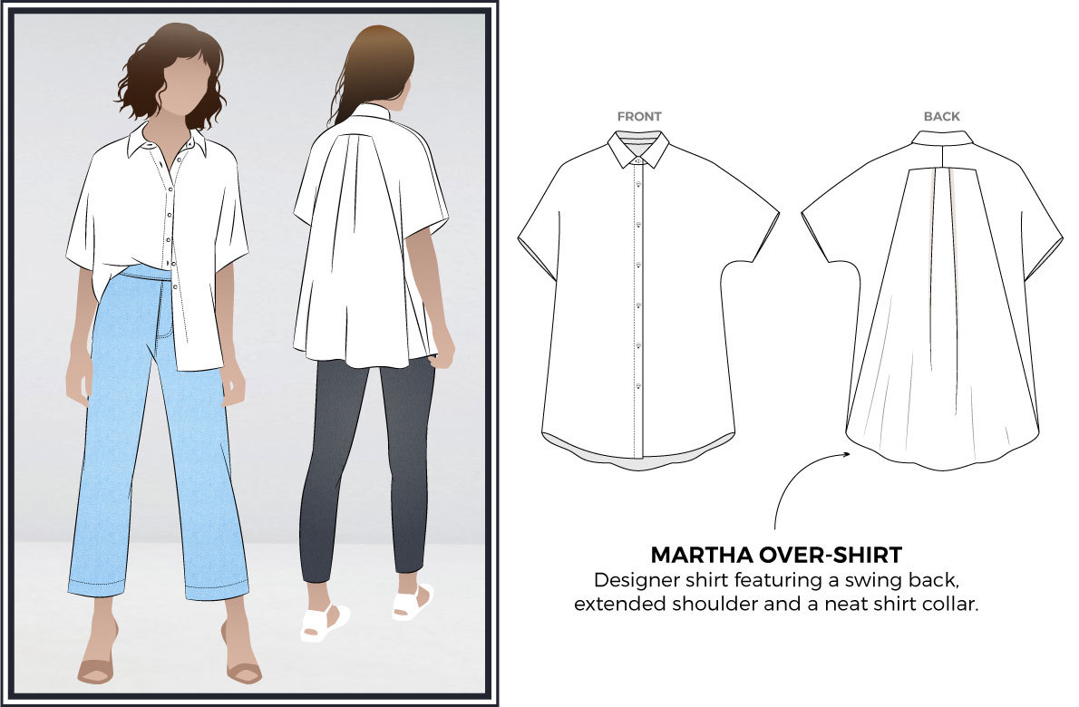 Martha Overshirt Sewing Pattern by Style Arc