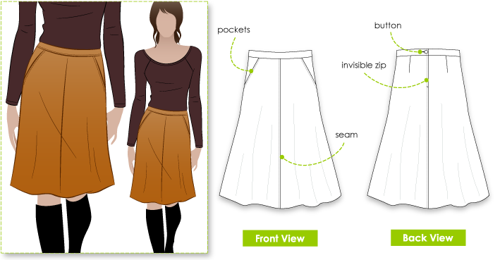 A Line skirt pattern - Style Arc Mary-Ann Skirt