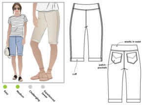 Amanda Stretch Short Sewing Pattern – Casual Patterns – Style Arc
