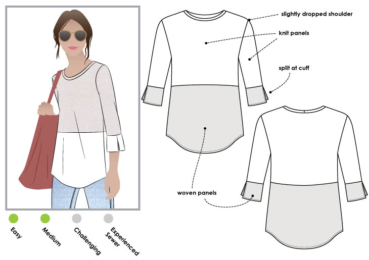 Annika Top Sewing Pattern – Casual Patterns – Style Arc