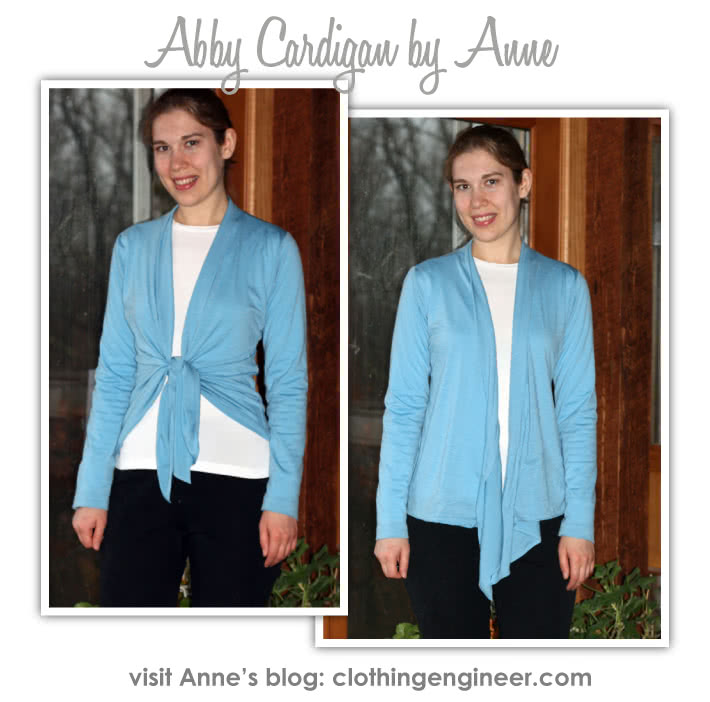 Abby Cardi Sewing Pattern By Anne And Style Arc - Knit tie front versatile cardi with optional sleeve lengths