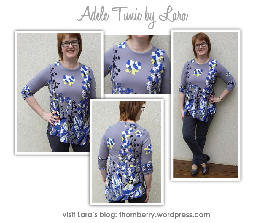 Adele Top Sewing Pattern By Lara And Style Arc - Stylish knit asymmetrical Tunic Top