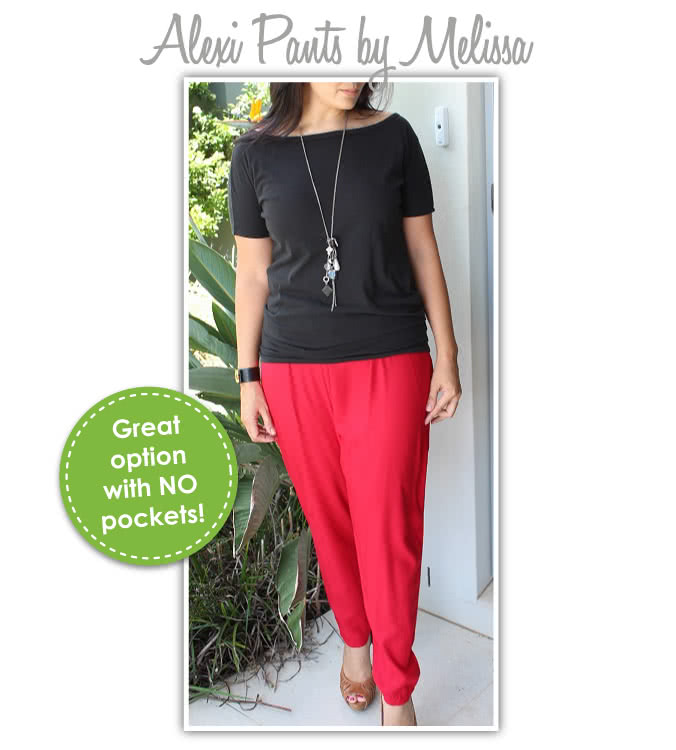Alexi Pant Sewing Pattern By Melissa And Style Arc - Great new harem pant shape with knot pockets