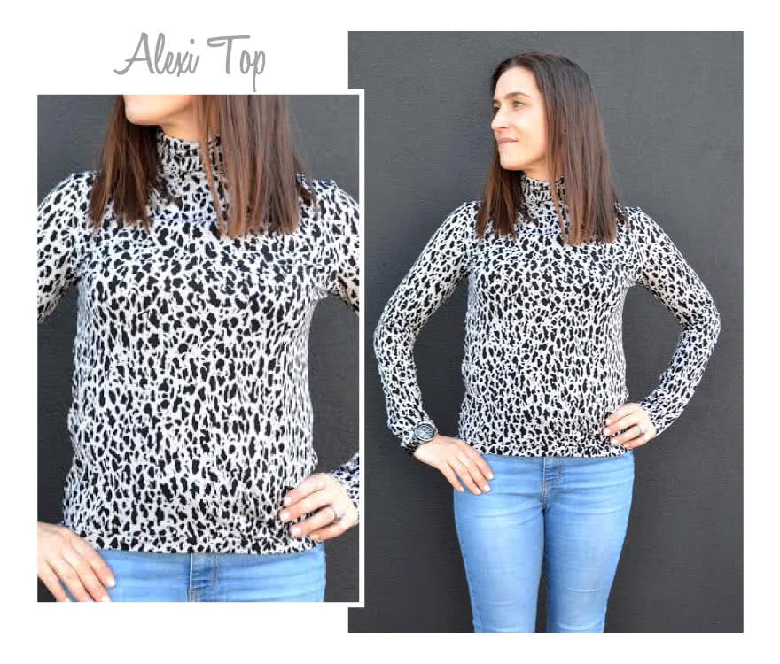 Alexi Top Sewing Pattern By Style Arc - Knit pull on skivvy with roll neck