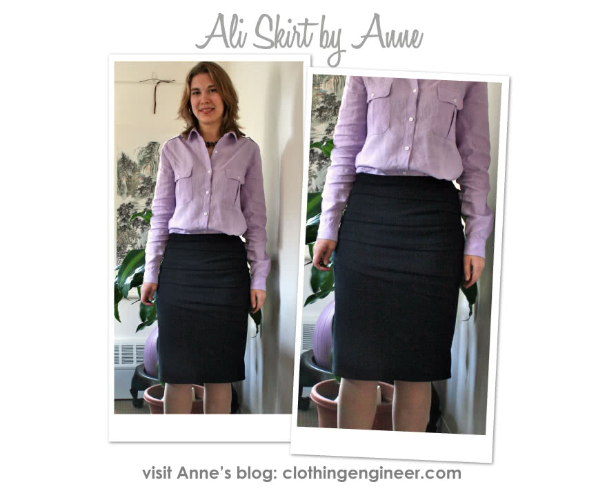 Ali Knit Skirt Sewing Pattern By Anne And Style Arc - Jersey pencil skirt with front drape