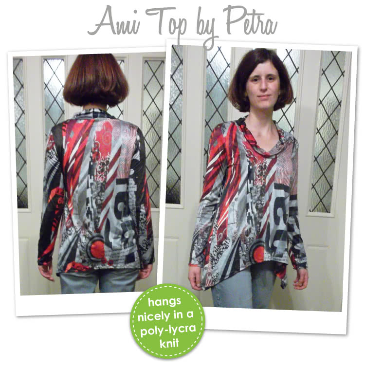 Amy Knit Top Sewing Pattern By Petra And Style Arc - Casual new dropped hem top with semi cowl neck