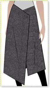 Annetta Skirt Sewing Pattern By Style Arc - Clever one piece no fuss asymmetrical wrap skirt