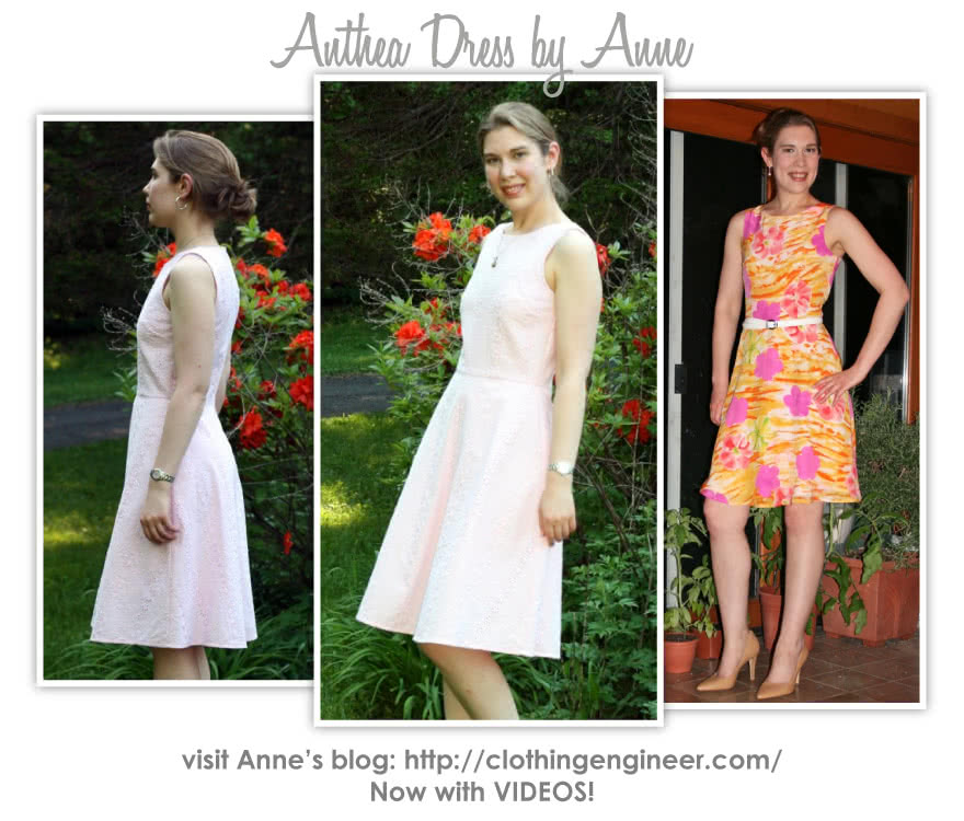 Anthea Dress Sewing Pattern By Anne And Style Arc - Trendy woven dress with a slight boat neckline