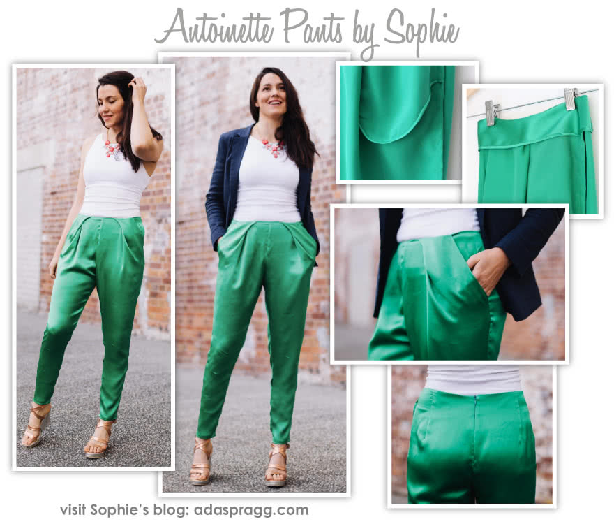 Antoinette Pant Sewing Pattern By Sophie And Style Arc - Designer slouchy angled pleat front pant