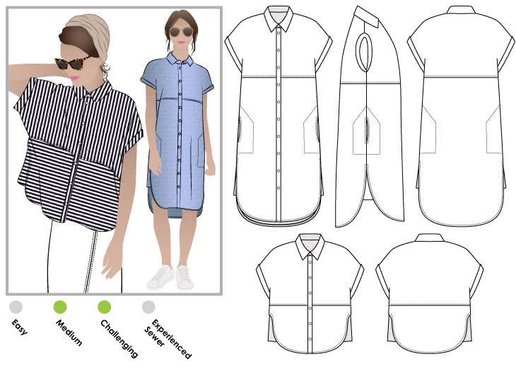 T-shirt Type Beach Dress/pdf Pattern in All Sizes
