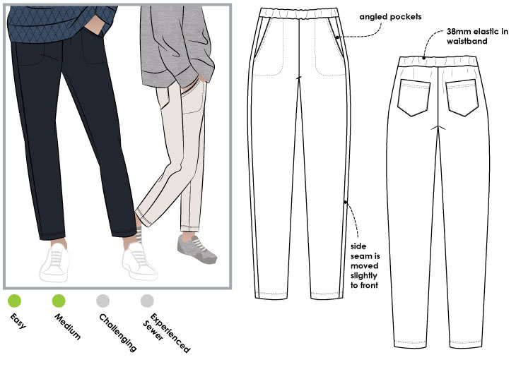 Brooklyn Knit Pant Sewing Pattern – Casual Patterns – Style Arc