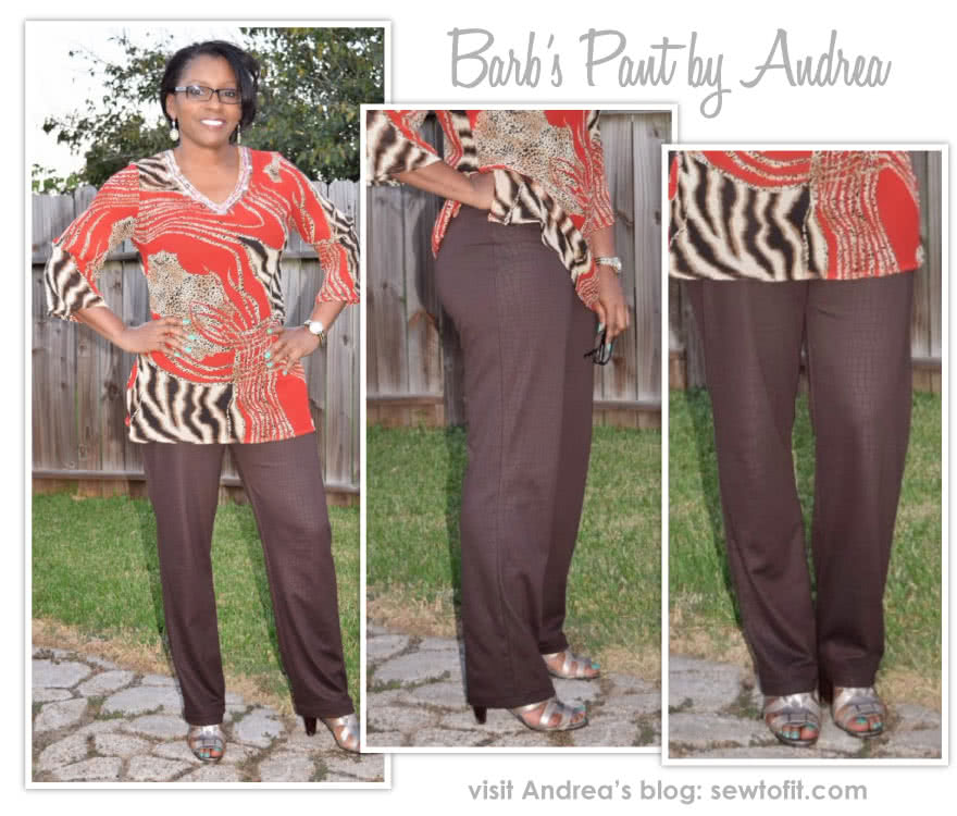 Barb's Stretch Pant Sewing Pattern By Andrea And Style Arc - Stretch woven pull on pant with elastic waist