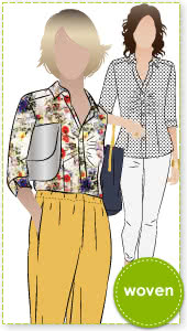Brenda Blouse Sewing Pattern By Style Arc - Versatile blouse with gathering at the front