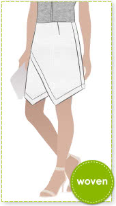 Brooke Woven Skirt Sewing Pattern By Style Arc - Asymmetrical skirt with full wrap in two lengths