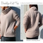 Brooklyn Knit Top + Mocha Reptile Knit Jacquard Sewing Pattern Fabric Bundle By Style Arc